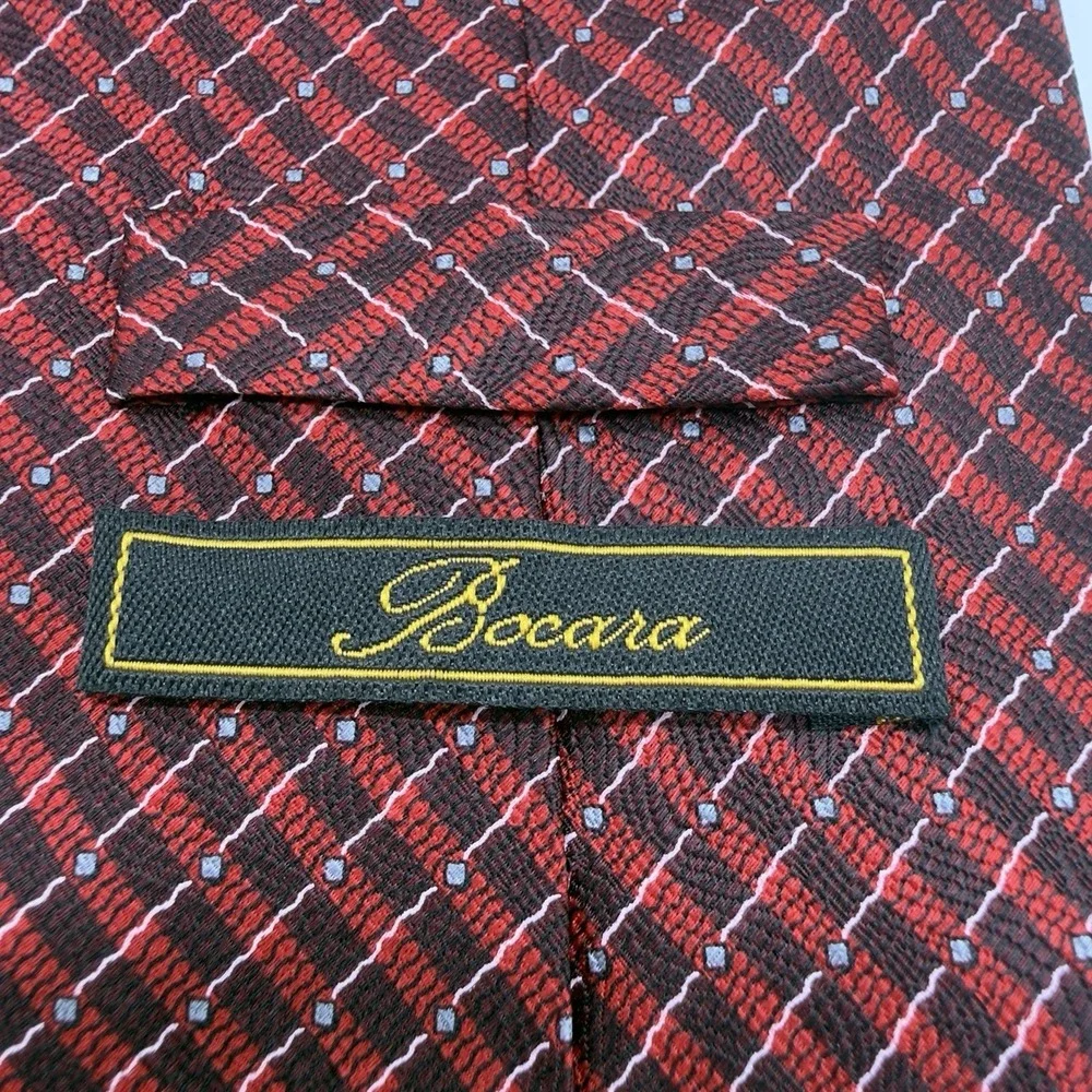 Men's Bocara Tie Necktie Red Black & Blue 100% silk‎ 60